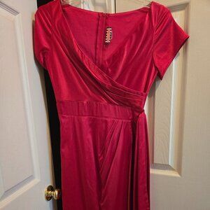 Pinup Couture Ava dress, red, satin, size M, EUC
